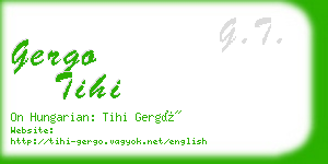 gergo tihi business card